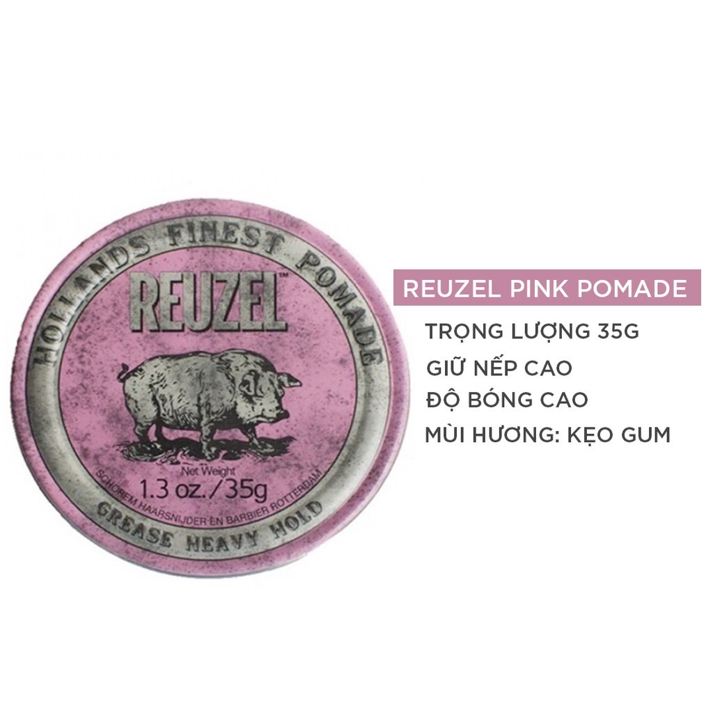 Sáp Vuốt Tóc Reuzel Pink Pomade Travel