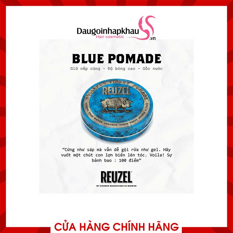 Sáp Reuzel Blue Pomade Giữ Nếp Vừa