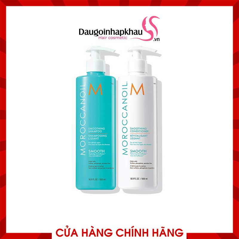 Cặp Gội Xả Moroccanoil Smooth Chăm Sóc Tóc Suôn Mượt  Cặp Gội Xả Moroccanoil Smooth Chăm Sóc Tóc Suôn Mượt