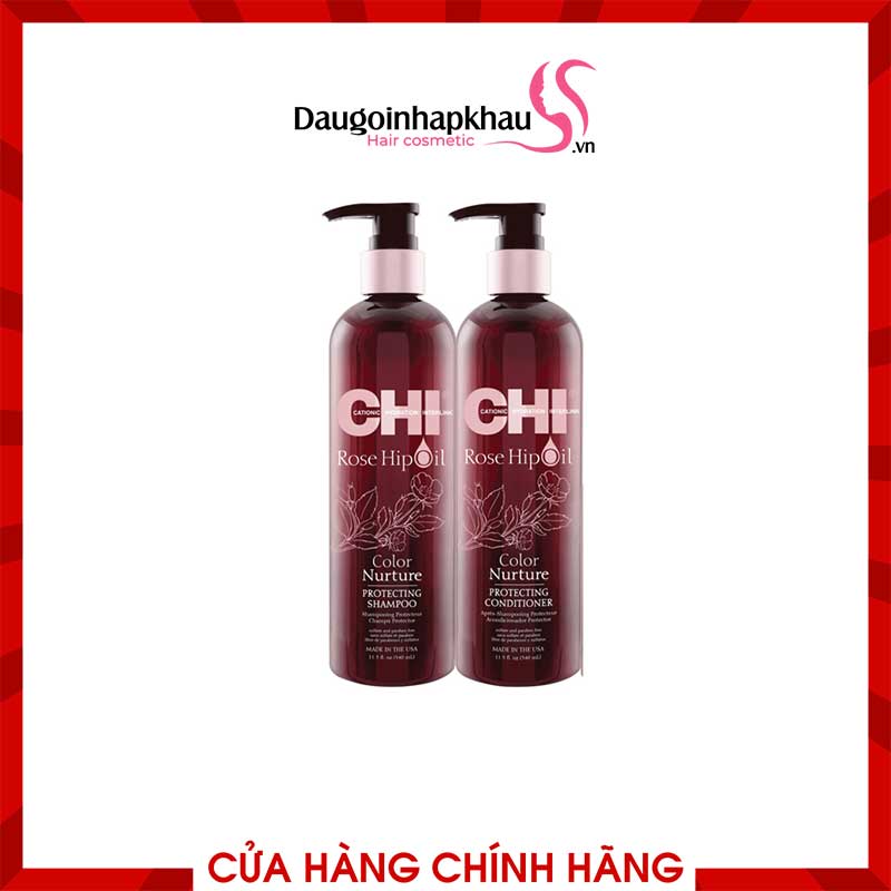 Dầu Gội Xả CHI Rose HIPOIL Color Nurture Protecting 340ml/739ml Dầu Gội Xả CHI Rose HIPOIL Color Nurture Protecting 340ml/739ml
