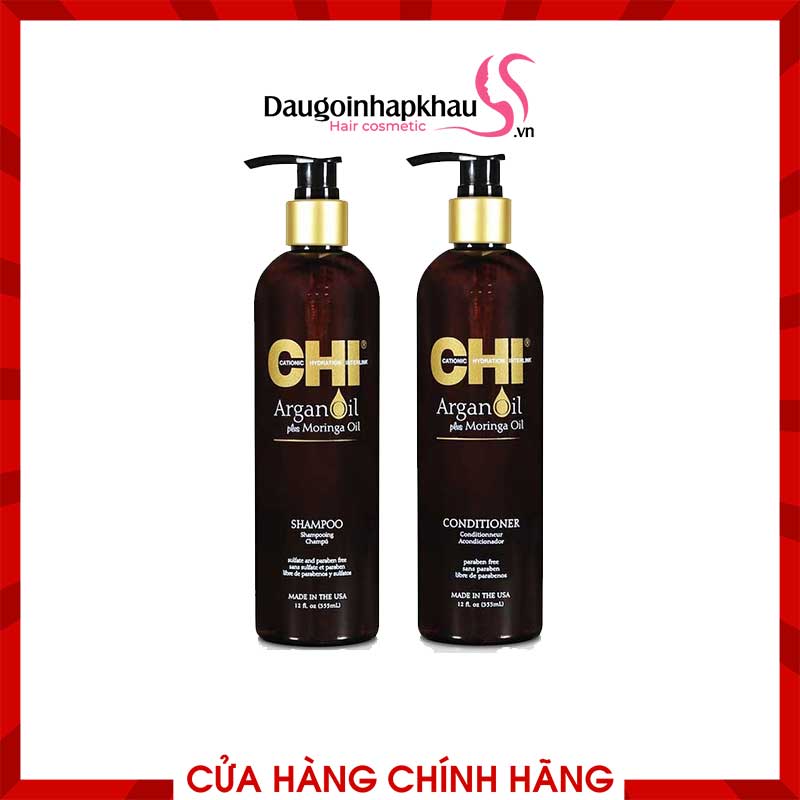 Dầu Gội Xả CHI Argan Plus Moringa Oil 355ml/750ml Dầu Gội Xả CHI Argan Plus Moringa Oil 355ml/750ml