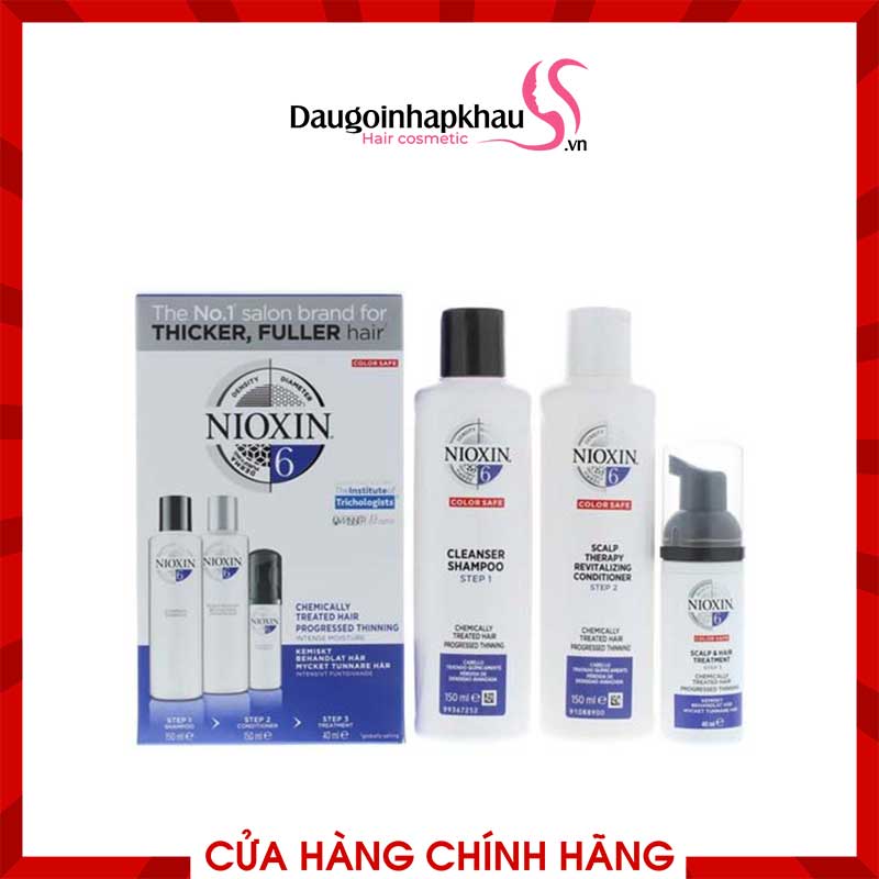 Combo Dầu Gội Xả Và Tinh Chất Nioxin 6 Chống Rụng Kích Thích Mọc Tóc