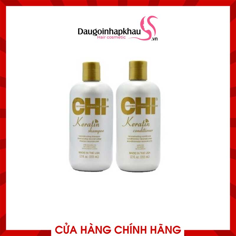 Dầu Gội Xả CHI Keratin Phục Hồi Tóc Hư Tổn  Dầu Gội Xả CHI Keratin Phục Hồi Tóc Hư Tổn