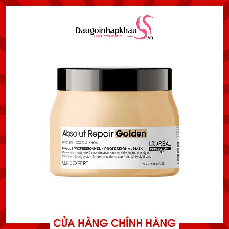 Hấp Dầu Loreal Absolut Repair Golden Nhũ Vàng  Hấp Dầu Loreal Absolut Repair Golden Nhũ Vàng